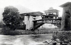 View of bridge outside Punakha, where the 5th King of Bhutan married several years ago.